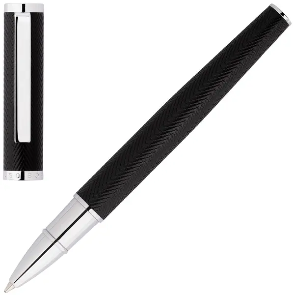 Roler Hugo Boss Herringbone - Negru și argintiu