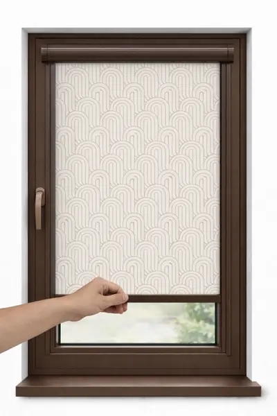 Roletă Premium cu arc, fără lanț – Material textil ROYAL 5002, casetă și ghidaje aluminiu