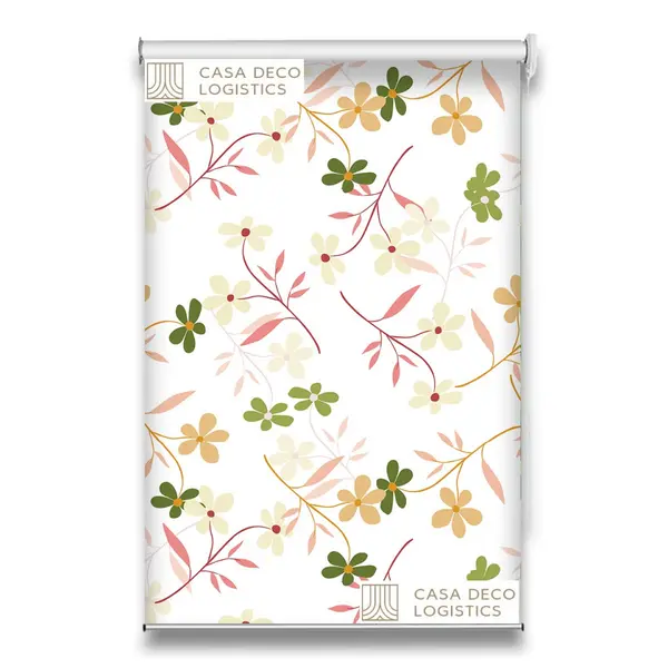 Roletă textilă Floral 8002 cu flori multicolore