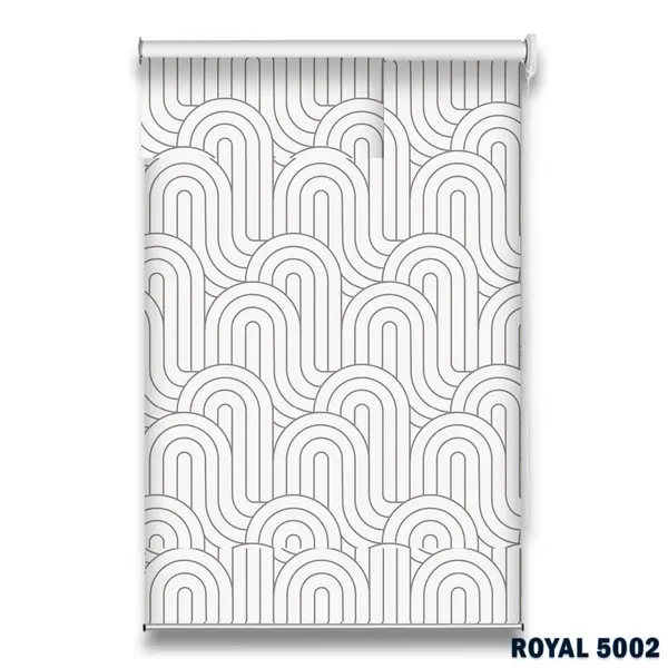 Roletă textilă Royal 5002 albă cu model geometric modern