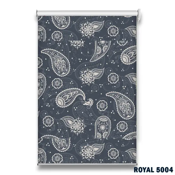 Roletă textilă Royal 5004 gri cu model paisley elegant