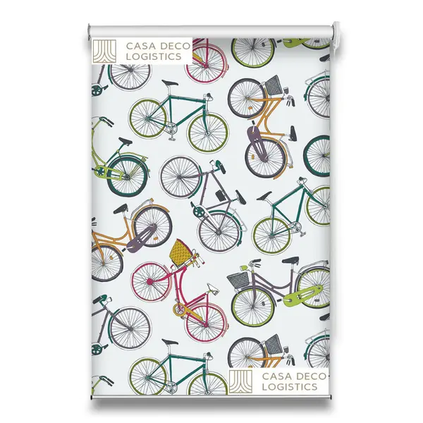 Roletă textilă Urban 4004 cu biciclete colorate