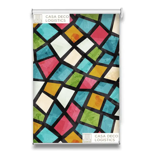 Roletă textilă Urban 4017 cu model geometric colorat
