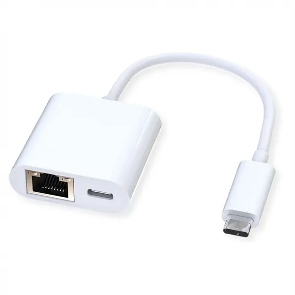 Roline Adaptor retea USB 3.2 Gen2 type C la Gigabit LAN + alimentare 100W, Roline 12.02.1100