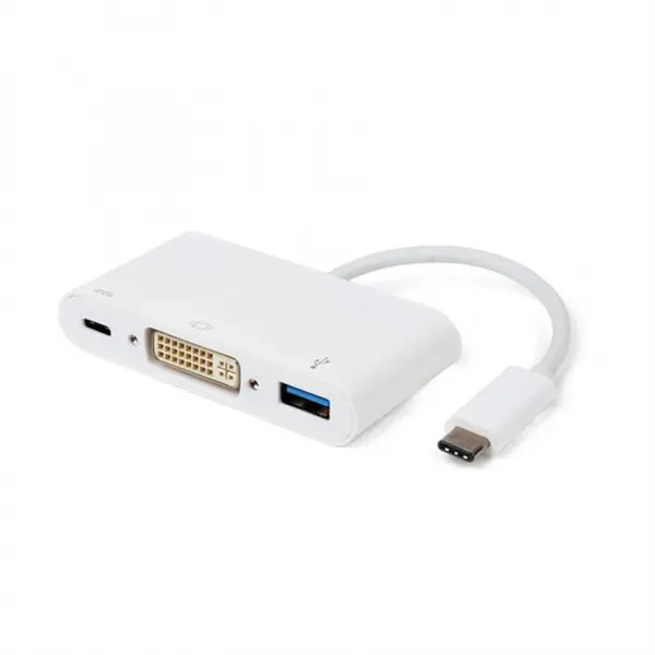 Roline Adaptor USB 3.1 tip C la 1 x DVI, 1 x USB 3.0, 1 x conector alimentare (PD) T-M, Roline 12.02.1130