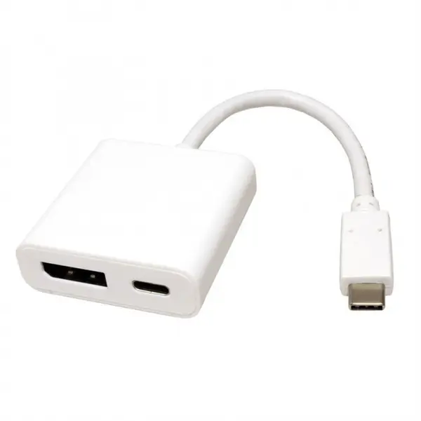 Roline Adaptor USB-C la Displayport v1.2 + 1 x USB-C PD (Power Delivery) T-M, Roline 12.03.3221