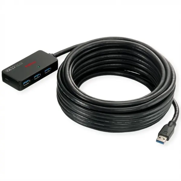 Roline Cablu prelungitor activ USB 3.2 Gen1-A la 4 x USB-A T-M 10m, Roline 12.04.1098