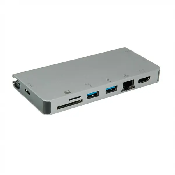 Roline Docking station USB-C la HDMI 4K60Hz/VGA/2 x USB 3.1 Gen 1/LAN/PD/Cititor de carduri, Roline 12.02.1022