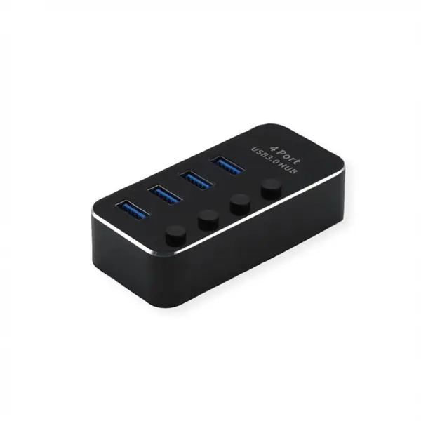 Roline HUB USB 3.2 Gen1 la 4 x USB-A cu switch On/OFF, Roline 14.02.5056