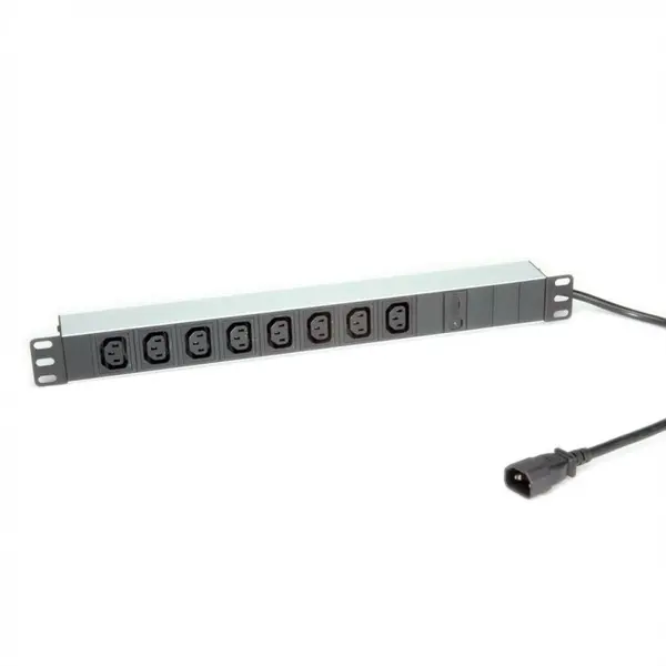 Roline Prelungitor 19 PDU C14 la 8 prize IEC320 C13 siguranta 10A aluminiu 2m, Roline 19.07.1629