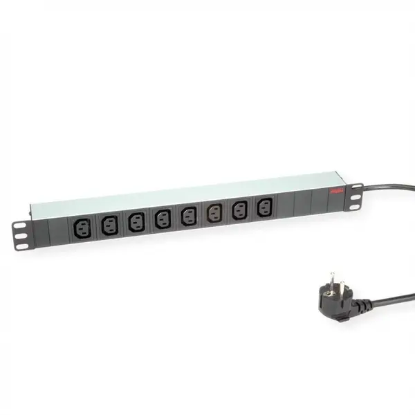 Roline Prelungitor PDU 19 Schuko la IEC C13 Aluminiu 2m, Roline 19.07.1628