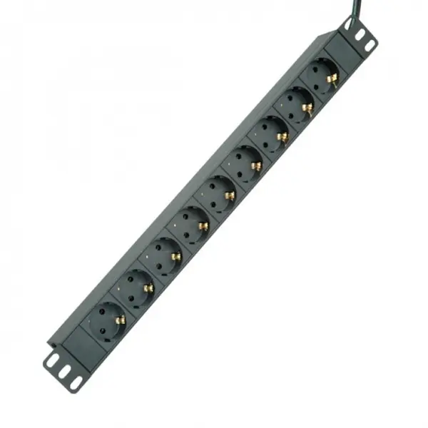 Roline Prelungitor pentru cabinet 19 PDU Schuko la 9 prize Schuko 16A Negru 2m, Roline 19.07.1621