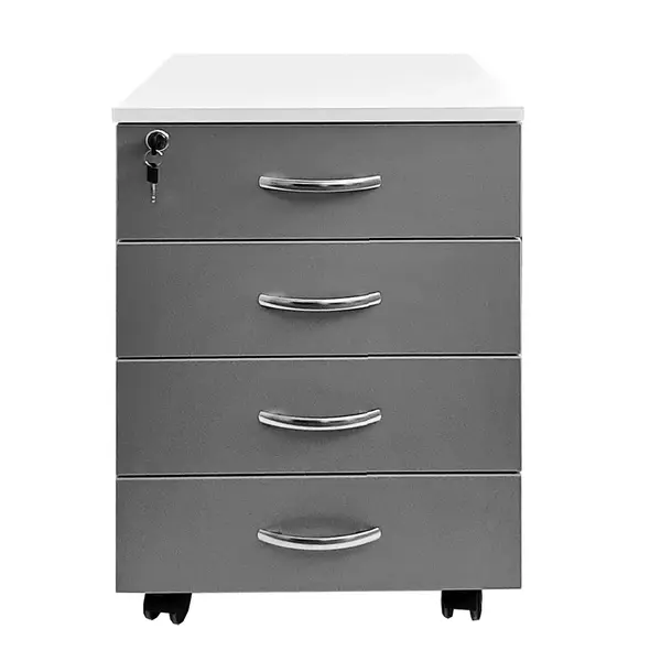 Rollbox Office PAL alb/gri 47x51x65 cm 4 sertare cu yală Rollbox Office PAL alb/gri 47x51x65 cm 4 sertare cu yală