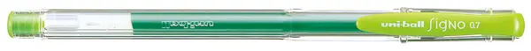Roller cu gel Uniball Signo – Verde deschis, 0.7 mm