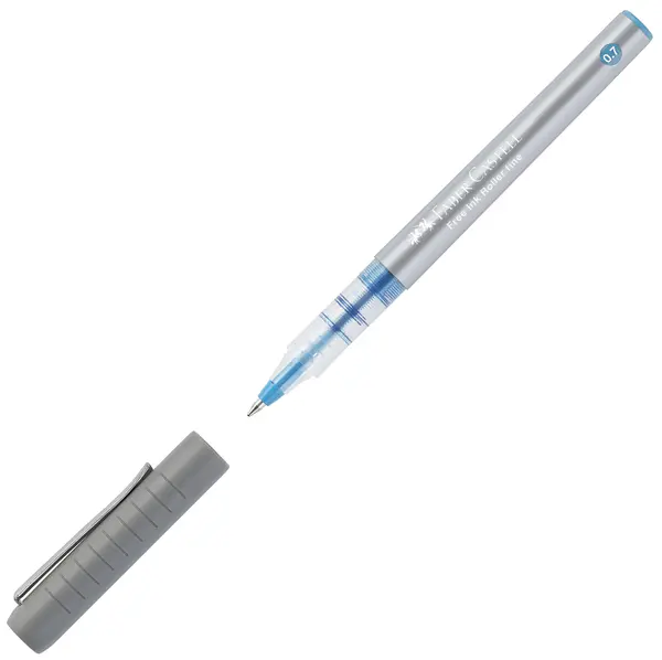 Roller Faber-Castell Free Ink - 0.7 mm, albastru deschis