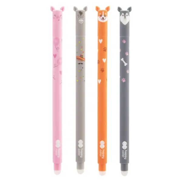 Roller gel cu rescriere, 0.5mm, albastru, Happy Color Ears Babe
