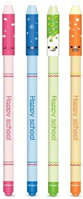 Roller gel cu rescriere, 0.5mm, albastru, Happy Color, Faces