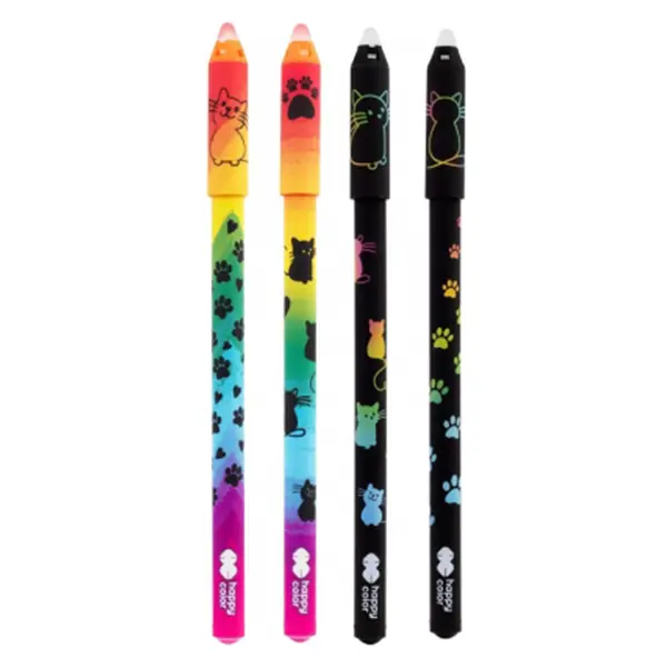 Roller gel cu rescriere, 0.5mm, albastru, Happy Color Miaow 2