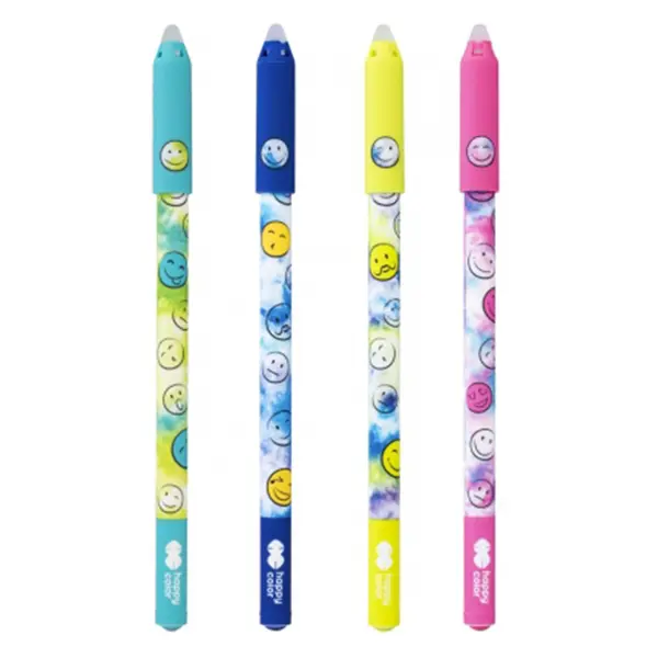 Roller gel cu rescriere, 0.5mm, albastru, Happy Color Smile
