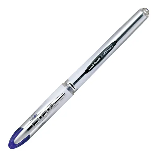 Roller reincarcabil Uni-ball Vision Elite UB-200, 0.8mm, corp gri, detalii in culoarea scrisului