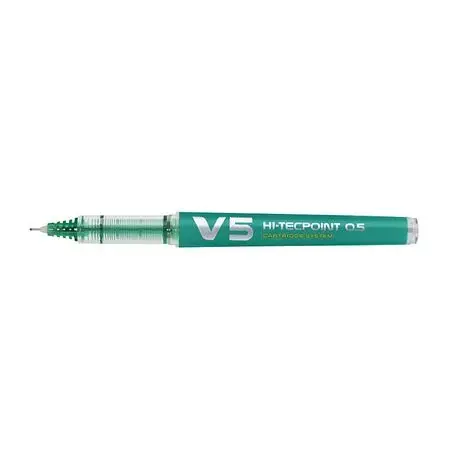 Roller reincarcabil V5 Hi-Tecpoint Pilot 0.5 mm varf fin, verde