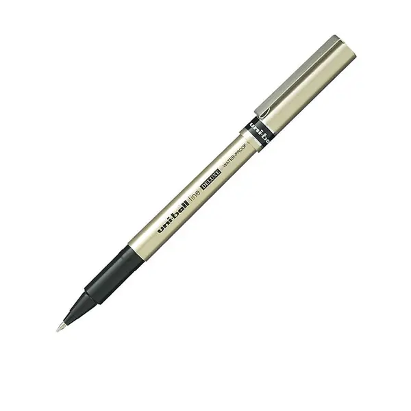 Roller Uni-ball DeLuxe UB-177, 0.7mm, corp auriu, detalii in culoarea scrisului