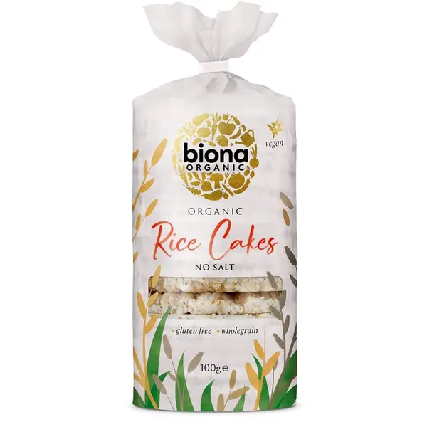 Rondele de orez integral expandat fara sare bio 100g Biona