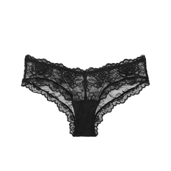 Rose lace high-leg cheeky panty - black Xs