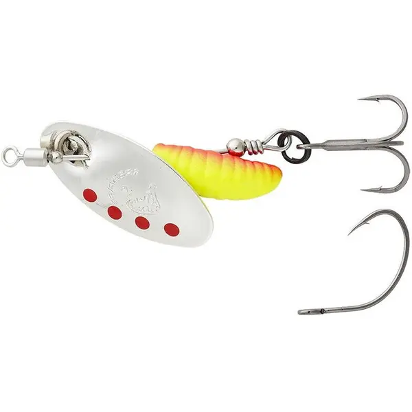 Rotativa Grub Spinners Nr.2 5.8g SINKING Silver Red Yellow