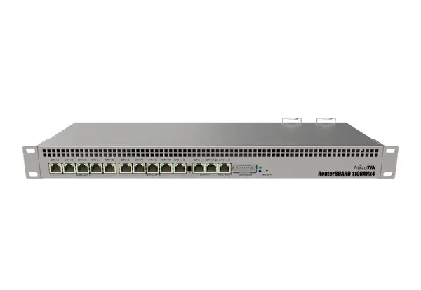 Router 13 porturi RJ45, gigabit, 1 GB RAM, CPU 4 nuclee, 1.4 Ghz, Mikrotik, RB1100x4