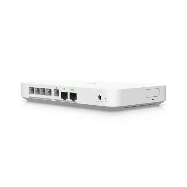 Router 5 porturi Ubiquiti UniFi Cloud Gateway Fiber UCG-FIBER-EU-1TB, 2x 10G SFP, 1 TB, Bluetooth, 500+ utilizatori, PoE+, cu management