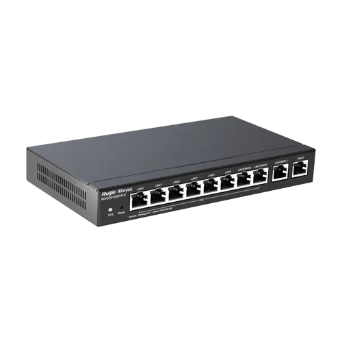 Router 8 x RJ45 1G PoE, 2 x RJ45 1G, Buget PoE 110W, Multi-WAN, Cloud Management - Ruijie RG-EG310GH-P-E