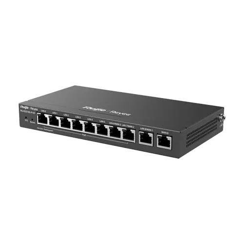 Router 8 x RJ45 1G PoE, 2 x RJ45 1G, Buget PoE 110W, Multi-WAN, Cloud Management - Ruijie RG-EG210G-P-V3