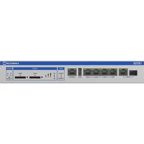 Router industrial 4G LTE Teltonika RUTXR1, dual SIM, porturi Gigabit Ethernet, IP30