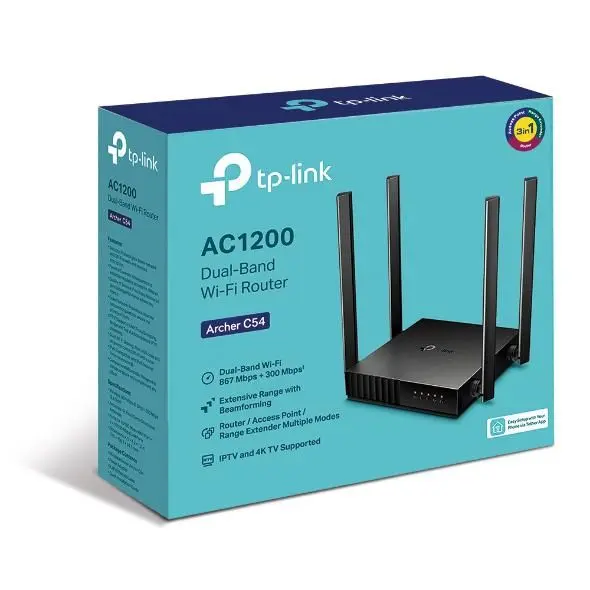 Router TP-Link Wireless Dual Band 5 porturi 2.4/5 gHz - ARCHER C54