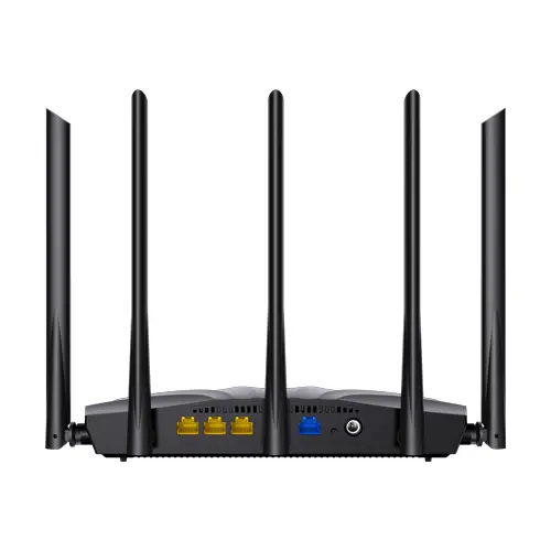 Router Wi-Fi 6, DualBand 2.4Ghz/5GHz, 300+1201Mbps, 5x6dBi, 4 porturi Gigabit - TENDA TND-RX2-PRO
