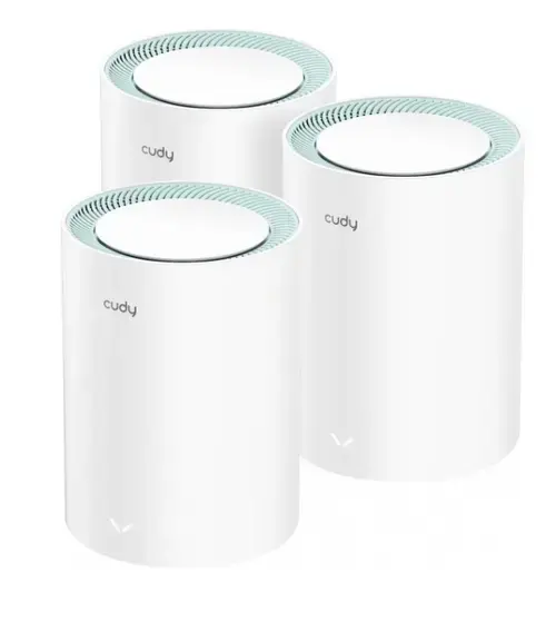 Router Wireless Cudy M1300, 3-pack, AC1200 Dual Band, 2.4/5 GHz, 300 - 867 Mbps (Alb)