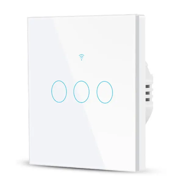 Rovo Intrerupator Smart cu Touch Rovo FN3C, 3 canale, Sticla Securizata, Tuya, Life Smart, RF 433MHz, Alexa si Google Assistant, fara nul