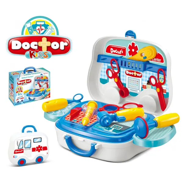 Rovo Jucarie Set doctor Rovo 918, trusa de doctor, geanta, 13 piese