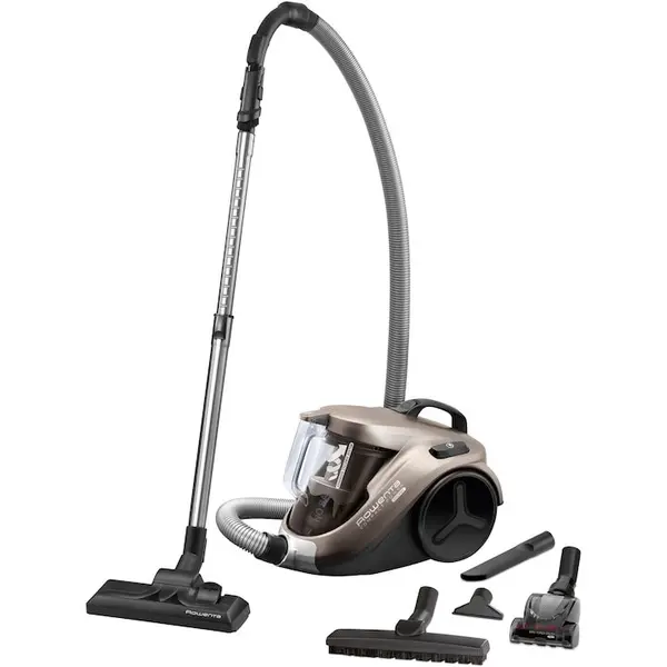 Rowenta Aspirator fara sac Rowenta Compact Power Cyclonic Animal Care RO3786EA, 750W, recipient praf 1.5l, motor EffiTech, filtru de inalta eficienta, sistem CleanExpress, raza de operare 8.8m, gri