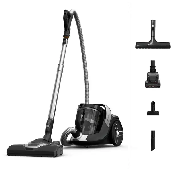 Rowenta Aspirator fara sac Rowenta Green Force Cyclonic Effitech®+ RO7C66EA, 500 W, recipient pentru praf capacitate 2.5 L, design eco, filtrare tip HEPA, negru & verde