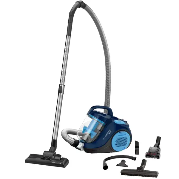 Rowenta Aspirator fara sac ROWENTA Swift Power Cyclonic RO2981EA, 750W, Clasa A , tehnologie ciclonica avansata, raza de acoperire 7.55m, sistem de filtrare eficient, albastru