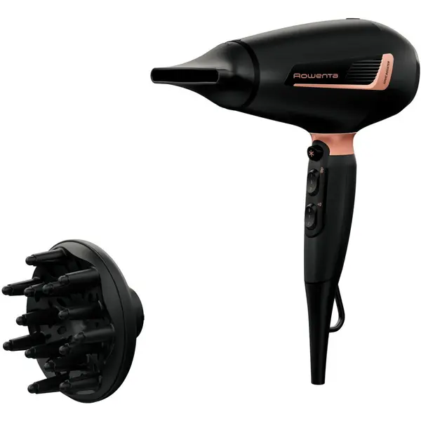 Rowenta Uscator de par ROWENTA Pro Expert CV8830F0, 2200W, tehnologie Ionic Booster, 3 setari de temperatura, jet de aer rece, difuzor, inel de agatare, Negru&Maro