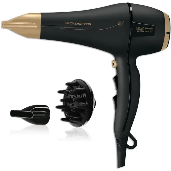 Rowenta Uscator de par, Rowenta, Signature Pro Magic Nature, 2200 W, 6 setari, Negru