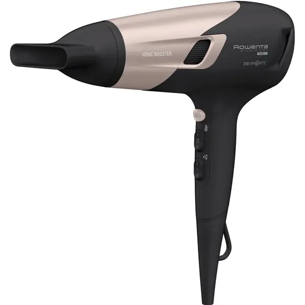 Rowenta Uscator de par ROWENTA Studio Dry Glow CV5831F0, 2300W, 6 trepte de viteza si temperatura, tehnologie Thermo control, difuzor pentru volum, negru-roz