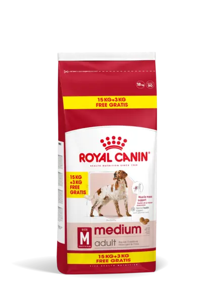 Royal Canin Medium Adult hrana uscata caine, 15+3 kg