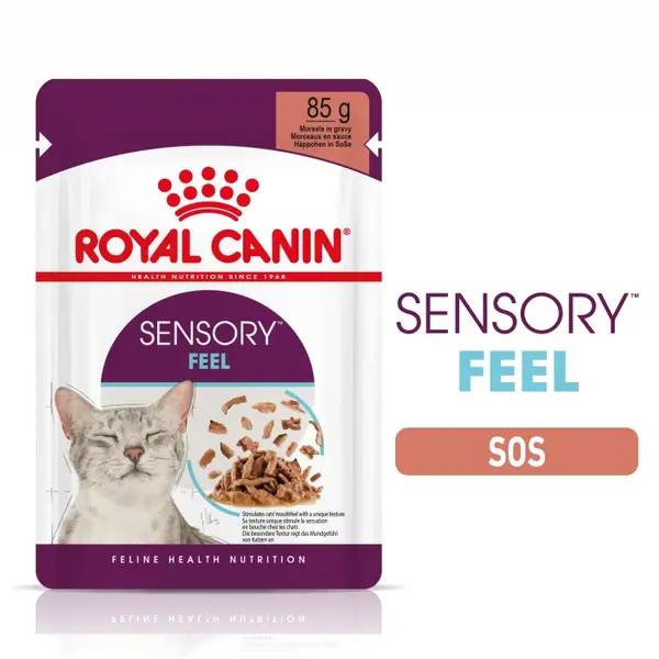 Royal Canin Sensory Feel, hrana umeda pisici, stimularea simtului tactil (in sos), 12 x 85 g