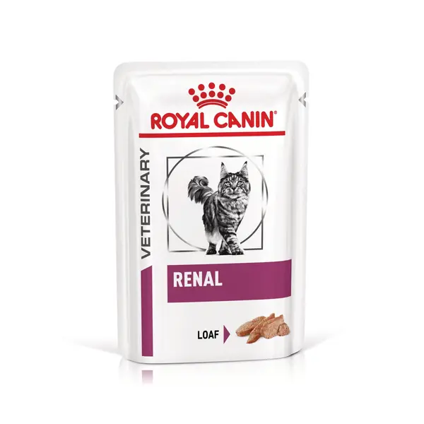 ROYAL CANIN VD Renal Loaf, dietă veterinară, plic hrană umedă pisici, sistem renal, (pate), bax, 85g x 12buc