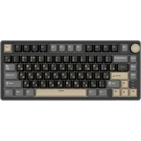 ROYAL KLUDGE Tastatura Gaming Royal Kludge R75, Silver Switch, iluminare RGB, Wired, Wireless 2.4Gzh, Bluetooth (Negru/Maro)