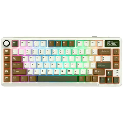 ROYAL KLUDGE Tastatura Gaming Royal Kludge RK-L75, Beige switch, iluminare RGB, Wired, Wireless 2.4Ghz, Bluetooth Multicolor